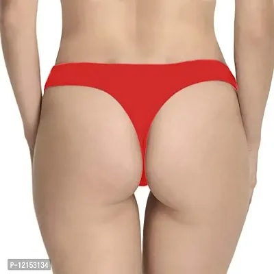 THE BLAZZE Women's Thong Low Rise Sexy Solid G-String Thong Bikini T-String Sexy Lingerie Panties Briefs (Large(36?/90cm - Chest), Red+Turquoises Blue)-thumb4