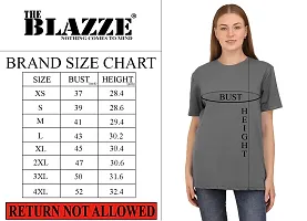 The BLAZZE 1582 Women's Oversize Casual Stylish Round Neck Cotton Half Sleeve Loose Realxed Fit Boyfriend Attractive Oversized T-Shirts for Women-thumb4