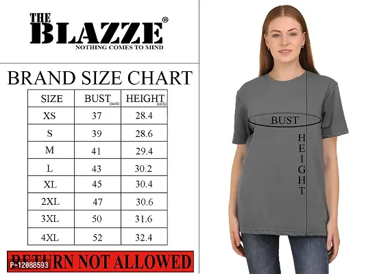 The BLAZZE 1582 Women's Oversize Casual Stylish Round Neck Cotton Half Sleeve Loose Realxed Fit Boyfriend Attractive Oversized T-Shirts for Women-thumb5