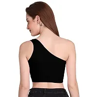 THE BLAZZE 1003 Women's Sleeveless Crop Tops Sexy Strappy Tees (XXL, Black)-thumb1