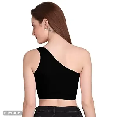 THE BLAZZE 1003 Women's Sleeveless Crop Tops Sexy Strappy Tees (XXL, Black)-thumb2