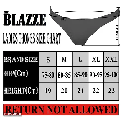 THE BLAZZE Women's Cotton Thongs (Pack of 1) (SA-01_Royal Blue_Large; 36; 90cm)-thumb4