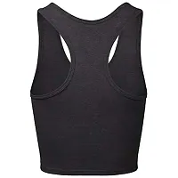 THE BLAZZE Women's Cotton Racerback Basic Crop Tank Tops (X-Large, Charcoal Melange)-thumb2