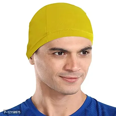 THE BLAZZE Cotton Helmet Cap (Free Size, Grey+Maroon+Navy+Yellow)-thumb5