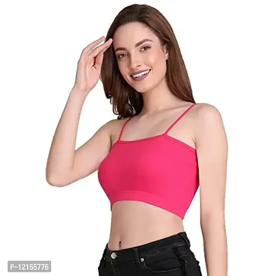 THE BLAZZE 1290 Crop Top for Women (X-Large, Dark Pink)