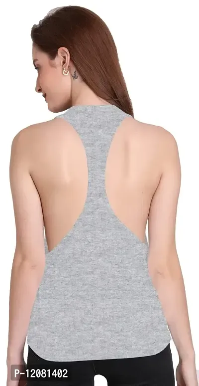 THE BLAZZE 1005 Women's Workout Vest Compression Racerback Stretch Tank Top (X-Large(36?-38""), B - Grey)-thumb0