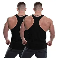 THE BLAZZE Men's Sleeveless T-Shirt Gym Tank Gym Tank Stringer Tank Tops Gym Vest Muscle Tee Gym Vest Vests Men Vest for Men T-Shirt for Men's (Medium(36""-38""), B - Black Black)-thumb1