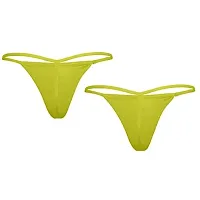 THE BLAZZE 1014 Women's Thong Low Rise Sexy Solid G-String Thong Bikini T-String Sexy Lingerie Panties Briefs (Pack of 2) (M,Color_04)-thumb1