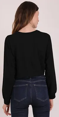 THE BLAZZE 1341 Women's Boxy Round Neck Full Sleeve Crop Top-thumb2