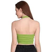 THE BLAZZE 1294 Women's Sleeveless Crop Tops Sexy Strappy Tees (XX-Large, Light Green)-thumb2