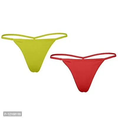 THE BLAZZE 1014 Women's Thong Low Rise Sexy Solid G-String Thong Bikini T-String Sexy Lingerie Panties Briefs (Pack of 2) (M,Color_02)