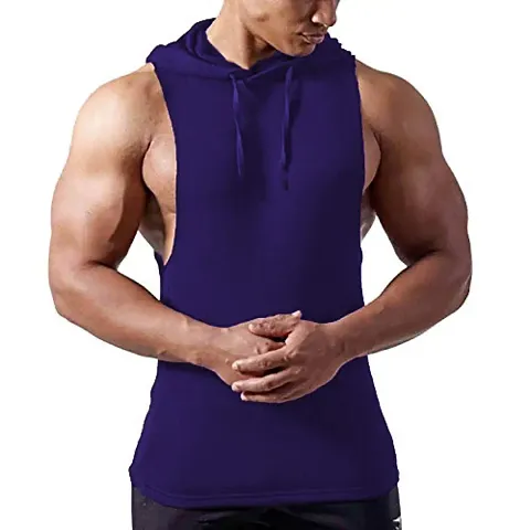THE BLAZZE 0054 Men's Hooded Tank Tops Muscle Gym Bodybuilding Vest Fitness Workout Train Stringers