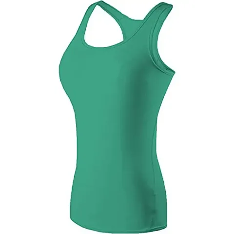 THE BLAZZE Women's Rib Racerback Tank Top (M, Reliance Green)