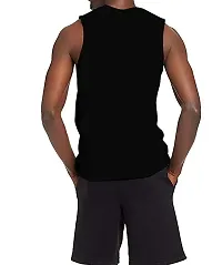 THE BLAZZE Men's Sleeveless T-Shirt (X-Large(42?/105cm - Chest), Black)-thumb1
