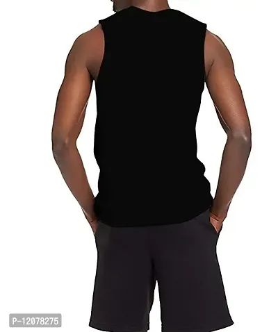 THE BLAZZE Men's Sleeveless T-Shirt (X-Large(42?/105cm - Chest), Black)-thumb2