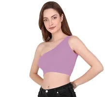 THE BLAZZE Womens Sleeveless Crop Tops Sexy Strappy Tees (Large, Lilac)-thumb3