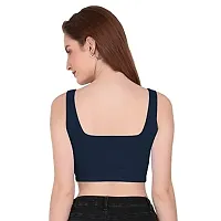 THE BLAZZE 1044 Women's Summer Basic Sexy Strappy Sleeveless Crop Top's (Medium, Navy)-thumb1