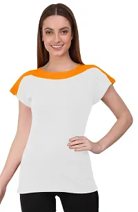 THE BLAZZE 1330 Women's Cotton Regular Fit Round Neck Half Sleeve Utility T-Shirts for Women Combo (Small, Color_11)-thumb3