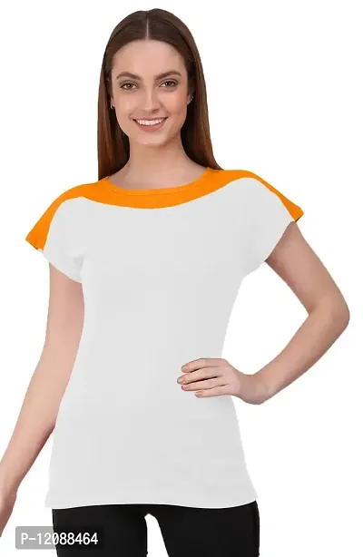 THE BLAZZE 1330 Women's Cotton Regular Fit Round Neck Half Sleeve Utility T-Shirts for Women Combo (Small, Color_11)-thumb4