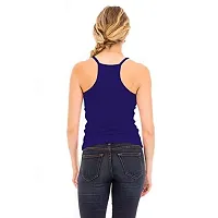 THE BLAZZE Women's Sleeveless Crop Tops Sexy Strappy Tees (L, Royal Blue)-thumb2