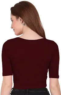 THE BLAZZE 1055 Crop Tops for Women (Small, Maroon)-thumb2