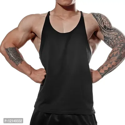 THE BLAZZE Men's Gym Stringer Tank Top Bodybuilding Athletic Workout Muscle Fitness Vest-thumb0