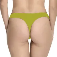 THE BLAZZE Women's Thong Low Rise Sexy Solid G-String Thong Bikini T-String Sexy Lingerie Panties Briefs (Medium(34?/85cm - Chest), Green+White)-thumb3