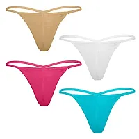 THE BLAZZE 1001 Women's Lingerie Panties Bikinis Hipsters Briefs G-Strings Thongs Underwear Cotton Shorts Boy Shorts for Women Women's (XX-Large-(40""/100cm), T Back - Light Assorted)-thumb1