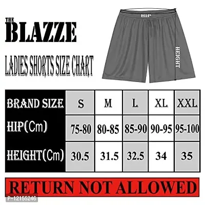 THE BLAZZE 1018 Women's Shorts (Black, Large)-thumb4