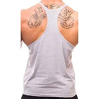 THE BLAZZE Men's Bodybuilding Gym Solid Color Tank Top Stringers (X-Large, Grey)-thumb1