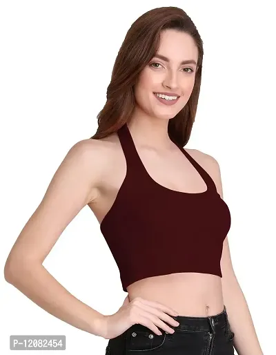 THE BLAZZE 1294 Sexy Women's Tank Crop Tops Bustier Bra Vest Crop Top Bralette Blouse Top for Womens (Medium, Maroon)