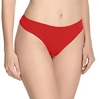 THE BLAZZE Women's Thong Low Rise Sexy Solid G-String Thong Bikini T-String Sexy Lingerie Panties Briefs (Large(36?/90cm - Chest), Red+Turquoises Blue)-thumb1