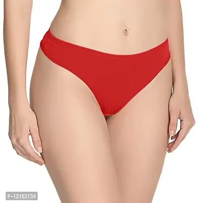 THE BLAZZE Women's Thong Low Rise Sexy Solid G-String Thong Bikini T-String Sexy Lingerie Panties Briefs (Large(36?/90cm - Chest), Red+Turquoises Blue)-thumb2