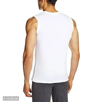 THE BLAZZE Men's Cotton Muscle Tee (L - 90cm - 40inch) White-thumb2