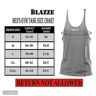 THE BLAZZE Men's Sleeveless T-Shirt Gym Tank Gym Tank Stringer Tank Tops Gym Vest Muscle Tee Gym Vest Vests Men Vest for Men T-Shirt for Men's (Large(38?-40""), B - Beast Yellow)-thumb3