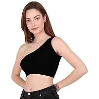 THE BLAZZE 1003 Women's Sleeveless Crop Tops Sexy Strappy Tees (XXL, Black)-thumb2