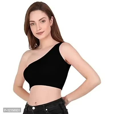 THE BLAZZE 1003 Women's Sleeveless Crop Tops Sexy Strappy Tees (XXL, Black)-thumb3