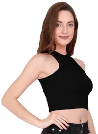 THE BLAZZE 1025 Sexy Women's Tank Tops Bustier Bra Vest Crop Top Bralette Blouse Top for Women (X-Small, Black)-thumb2