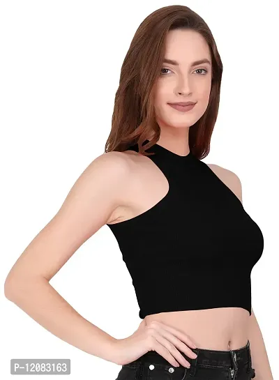 THE BLAZZE 1025 Sexy Women's Tank Tops Bustier Bra Vest Crop Top Bralette Blouse Top for Women (X-Small, Black)-thumb3