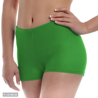 THE BLAZZE Women's Seamless Spandex Boyshort Underskirt Pant Short Leggings Pack of 2 (S, Yellow+Green)-thumb4