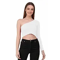 THE BLAZZE 1289 One Shoulder Tops for Women (XX-Large, White)-thumb4