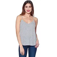 THE BLAZZE Women's Cotton Spaghetti Top (XXL, Grey)-thumb1