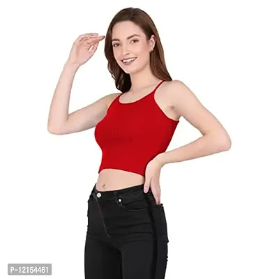 THE BLAZZE 1002 Women's Sleeveless Crop Tops Sexy Strappy Tees (Small(30-32), E - Red)-thumb5