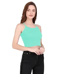 THE BLAZZE 1002 Women's Sleeveless Crop Tops Sexy Strappy Tees (Medium(32""-34""), S - Mint)-thumb3