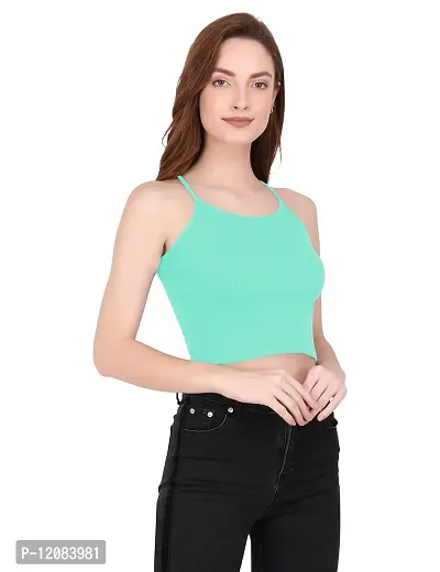 THE BLAZZE 1002 Women's Sleeveless Crop Tops Sexy Strappy Tees (Medium(32""-34""), S - Mint)-thumb4