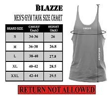 THE BLAZZE Men's Sleeveless T-Shirt Gym Tank Gym Tank Stringer Tank Tops Gym Vest Muscle Tee Gym Vest Vests Men Vest for Men T-Shirt for Men's (Small(34""-36""), B - Beast White)-thumb2