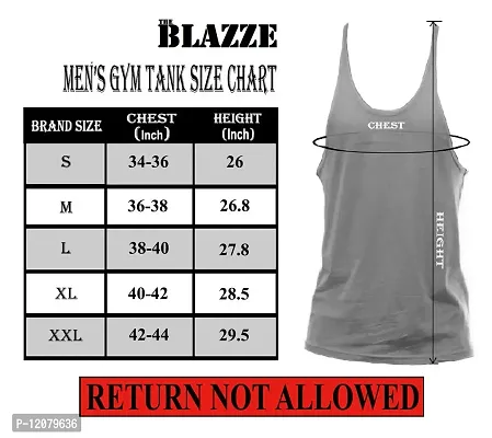 THE BLAZZE Men's Sleeveless T-Shirt Gym Tank Gym Tank Stringer Tank Tops Gym Vest Muscle Tee Gym Vest Vests Men Vest for Men T-Shirt for Men's (Small(34""-36""), B - Beast White)-thumb3