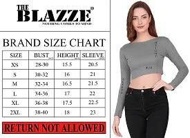 THE BLAZZE 1373 Women's Basic Boat Neck Full Sleeve Readymade Saree Blouse for Women(L,Color_06)-thumb2