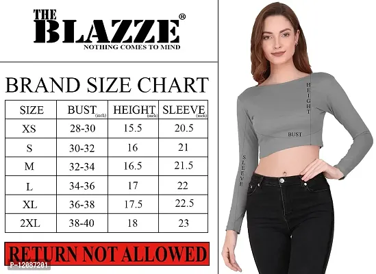 THE BLAZZE 1373 Women's Basic Boat Neck Full Sleeve Readymade Saree Blouse for Women(L,Color_06)-thumb3