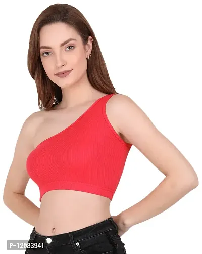 THE BLAZZE Women's Sleeveless Crop Tops Sexy Strappy Tees (XX-Large, Coral)-thumb3